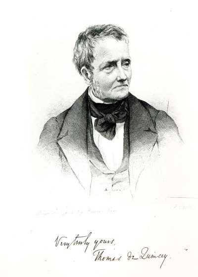 Thomas de Quincey (1785-1859), from a daguerreotype photograph by Howie by Francis Croll