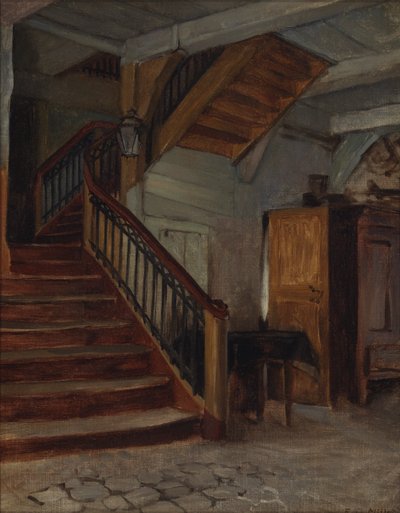 Room Interior with Winding Staircase by Francis Davis Millet