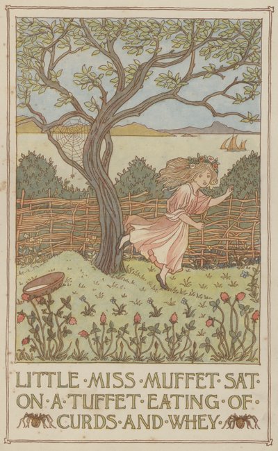 Little Miss Muffet sat on a tuffet eating of curds and whey by Francis Donkin Bedford