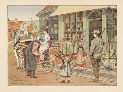 Victorian Family at Henry Hoop, the Village Ironmonger, from The Book of Shops by Francis Donkin Bedford