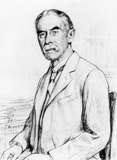 Portrait of Alfred Edward Housman 1859-1936 by Francis Edgar Dodd