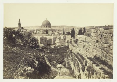 City Wall and Mosque of Omar, Jerusalem, 1857 by Francis Frith
