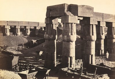 Colonnade of the courtyard of the festival of Amenhotep III in the temple of Luxor, Egypt by Francis Frith
