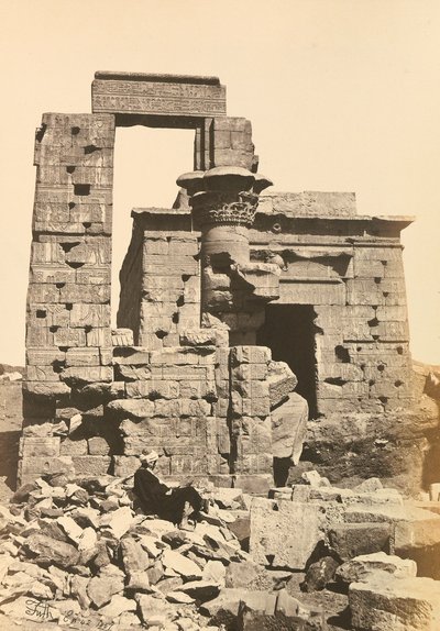 Ruins of the City of Hermonthis with the Temple of Cleopatra at Erment, Near Thebes, Upper Egypt by Francis Frith