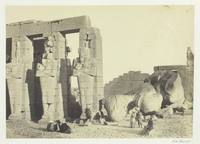 Osiride Pillars and Great Fallen Colossus, at the Memnonium, Thebes, 1857 by Francis Frith