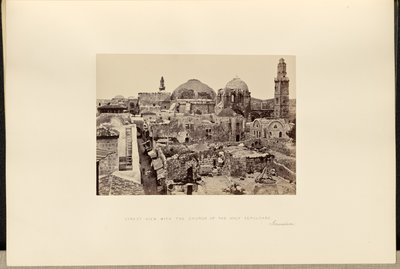 Street view with the Church of the Holy Sepulchre, Jerusalem by Francis Frith