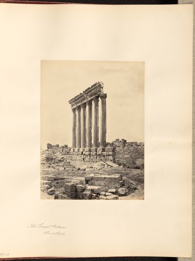 The Great Pillars, Baalbek by Francis Frith