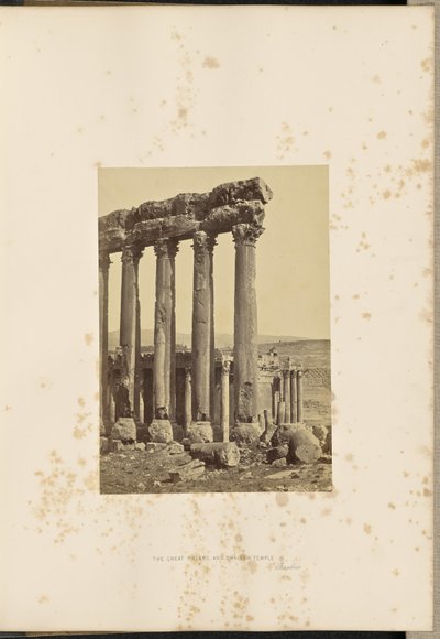 The Great Pillars and Smaller Temple, Baalbek by Francis Frith