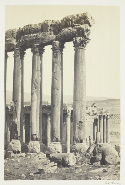 The Great Pillars and Smaller Temple, Baalbek by Francis Frith