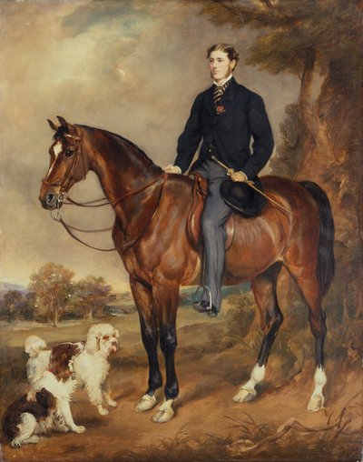 An Equestrian Portrait of Seymour Sydney Hyde 6th Earl of Harrington by Francis Grant