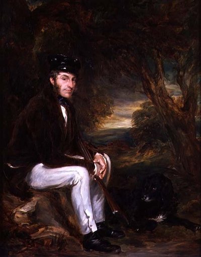 Portrait of a Man Out Shooting with his Dog by Francis Grant