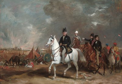 The Viscount Hardinge, Governor-General of India, Accompanied by His Two Sons and Colonel Wood, on the Battlefield of Ferozeshah by Francis Grant
