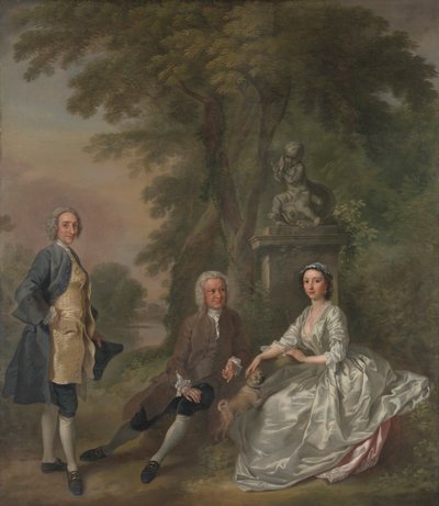 Jonathan Tyers, with His Daughter Elizabeth, and Her Husband John Wood by Francis Hayman