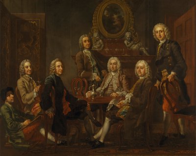 Portrait of a Group of Gentlemen, with the Artist by Francis Hayman