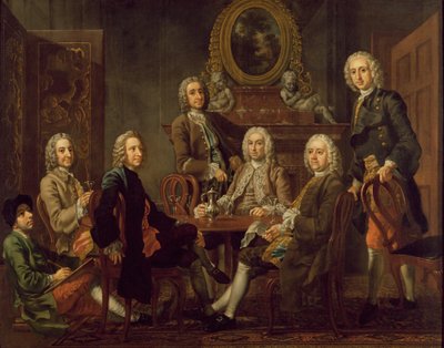 Portrait of a group of gentlemen, with the artist by Francis Hayman