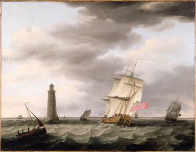 A Man of War Passing the Eddystone Lighthouse, c.1773 by Francis Holman