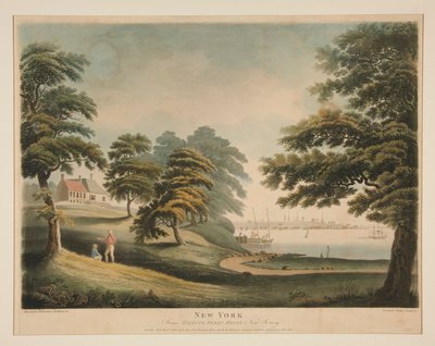 New York (from Hobuck Ferry House, New Jersey) by Francis Jukes