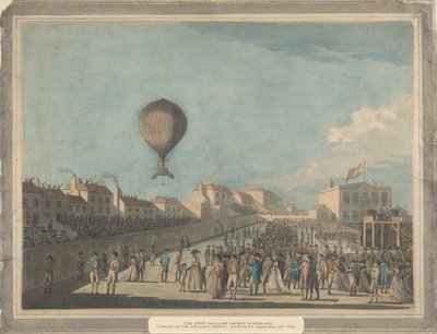 The First Balloon Ascent in England, September 1784 by Francis Jukes