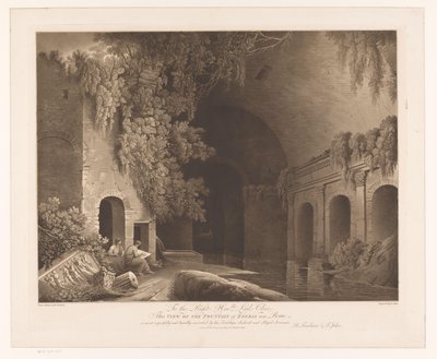 Two Draftsmen at the Nymphaeum of Egeria in the Caffarella Park near Rome by Francis Jukes
