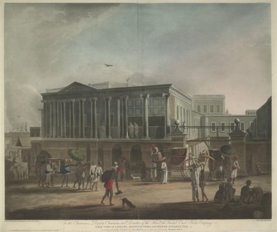 View of a House, Manufactory and Bazaar in Calcutta by Francis Jukes