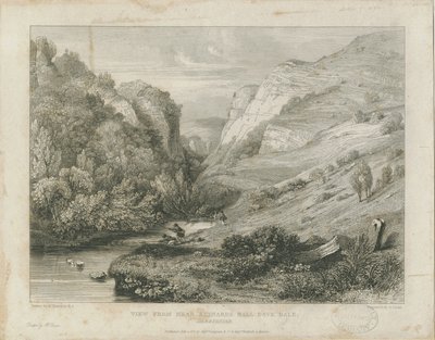 Dovedale - landscape (engraving) by Francis Legatt Chantrey