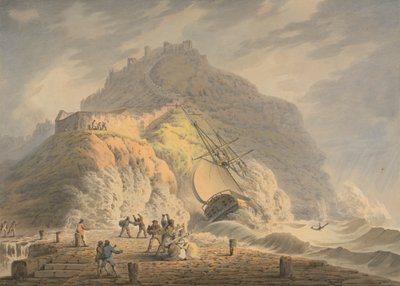 Scarborough: Shipwreck at the Foot of the Castle Cliff by Francis Nicholson