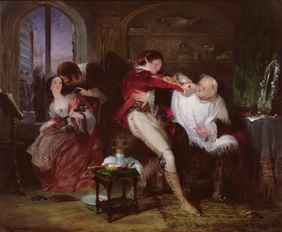 In the House of Dr. Bartolo, a scene from Beaumarchais comedy The Barber of Seville, c.1834 by Francis Phillip Stephanoff