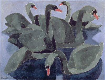 Black Swans on a Blue Background by Francis Picabia
