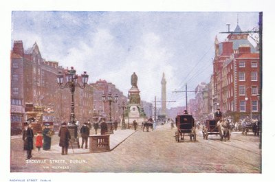 Sackville Street, Dublin, from Peeps at Many Lands: Ireland published by Adams & Charles, 1909 by Francis S. Walker
