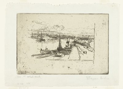The Amstel from the Amstel Hotel by Francis Seymour Haden (Sir) (signed by artist)