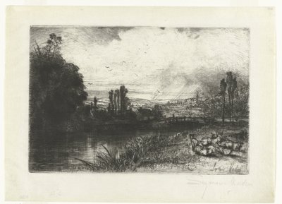 The River Test by Francis Seymour Haden (Sir) (signed by artist)