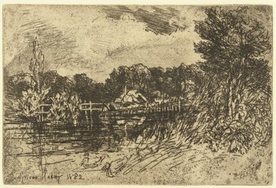 The River Test at Longparish by Francis Seymour Haden (Sir) (signed by artist)