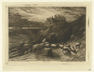 Harlech Castle in Wales (Harlech) by Francis Seymour Haden (Sir) (signed by artist)