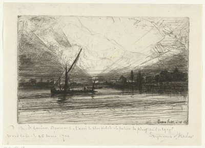 Sunset on the Thames by Francis Seymour Haden (Sir) (signed by artist)