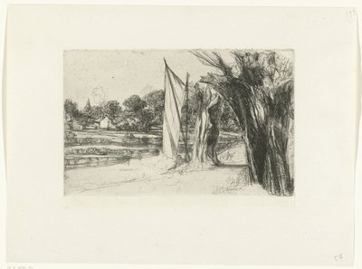 Thames Ditton with a Sail by Francis Seymour Haden (Sir)