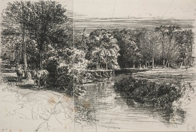 Dundrum River and the Two Asses by Francis Seymour Haden