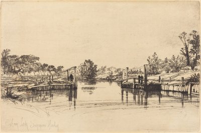 Eagham Lock by Francis Seymour Haden
