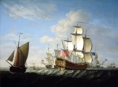 A British squadron of the Royal Navy at sea by Francis Swaine