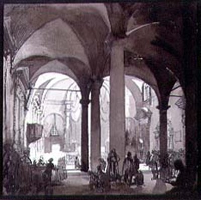 Interior View of the Convent Church, San Felice, Florence by Francis Sydney Unwin