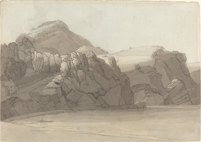 A Rocky Shore at Coombmartin, Devon (Combe Martin Bay) by Francis Towne