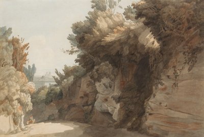 A View Near the Arco Scuro, Looking Towards the Villa Medici, Rome by Francis Towne