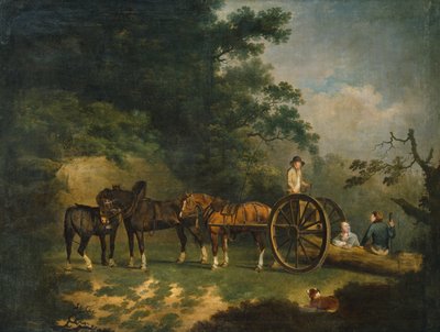 Woodcutters with their Cart Resting in a Woodland Glade by Francis Wheatley