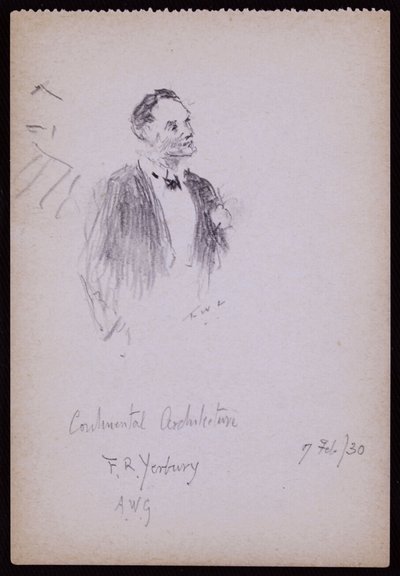 Portrait of FR Yerbury by Francis Wilfred Lawson