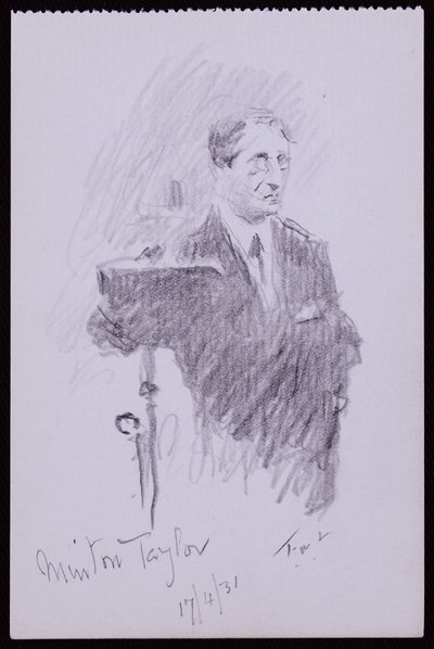 Portrait of R Minton Taylor by Francis Wilfred Lawson