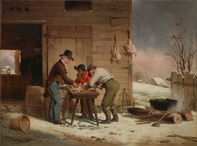 Preparing for Christmas Plucking Turkeys by Francis William Edmonds