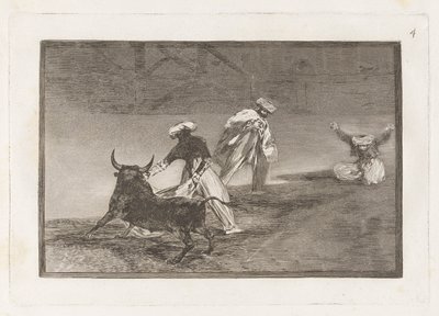 They Play Another with the Cape in the Enclosure, Plate 4 from La tauromaquia by Francisco de Goya