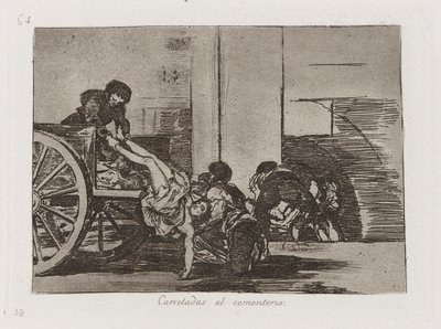 Cartloads to the Cemetery, Plate 64 from The Disasters of War by Francisco de Goya