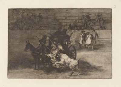 Fight in a Carriage Harnessed to Two Mules by Francisco de Goya