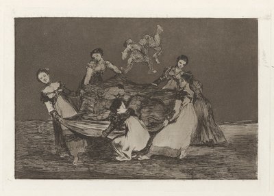 Feminine Folly, also known as Heavier than a Dead Donkey, from the series Los disparates (Los proverbios) by Francisco de Goya