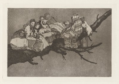 Ridiculous Folly, also known as To Go Amongst the Branches, from the series Los disparates (Los proverbios) by Francisco de Goya